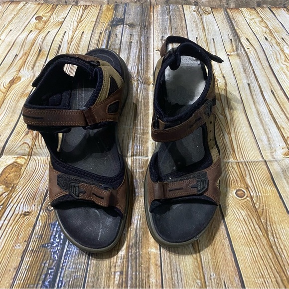 Ecco Yucatan Outdoor Hiking Sandals Brown Leather - Picture 1 of 5